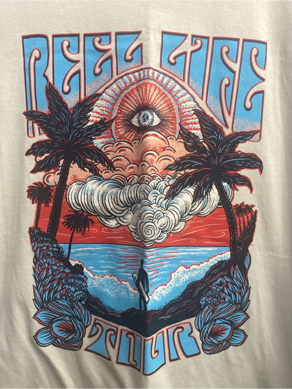 Reel life - Graphic Surfs up Light Gray T shirt